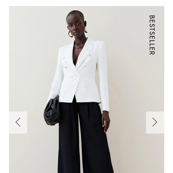 💥💥Clearance!!💥💥 Karen Millen Tailored Military White Blazer with Gold Buttons - Picture 5 of 15
